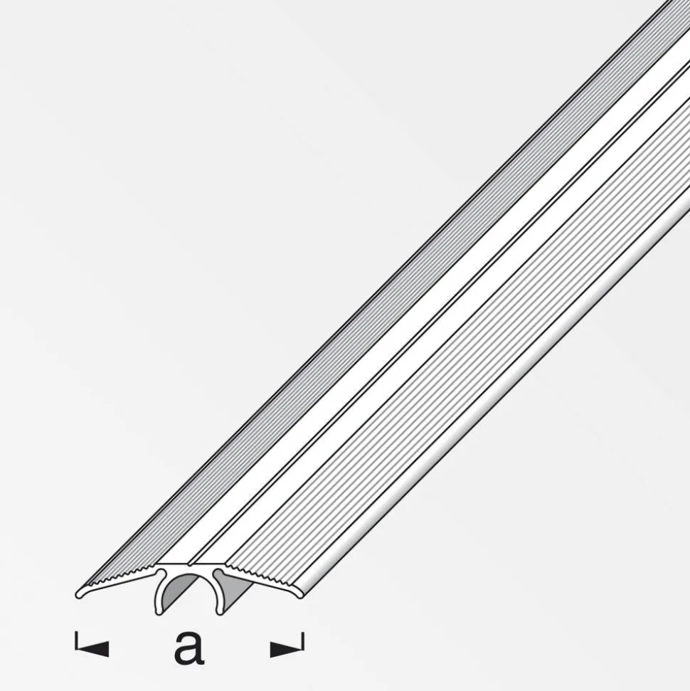 Übergangsprofil 'clipstech®' Aluminium titanfarben 1000 x 33 mm