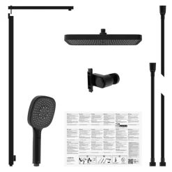 Überkopfbrause-Set 'La Palma' schwarz matt, 3 Strahlarten