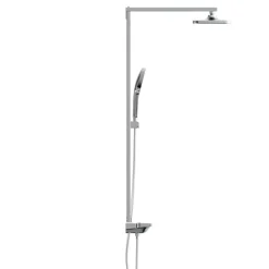 Überkopfbrause-Set 'Hawaii' chrom/weiß Thermostatarmatur und Ablage, 110 cm