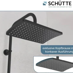 Überkopf-Brauseset 'MALLORCA' schwarz matt Ø 20 cm