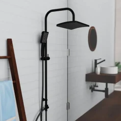 Überkopf-Brauseset 'MALLORCA' schwarz matt Ø 20 cm