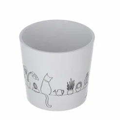 Übertopf 'Catview' weiß 13 x 12 cm
