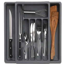 Besteckkasten grau 47,5 x 6,5 x 38 cm