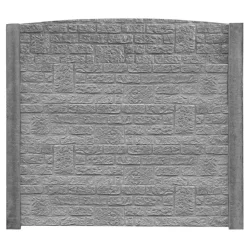 Betonzaunbogenplatte 'Standard Romania' 200 x 45 x 3,5 cm grau