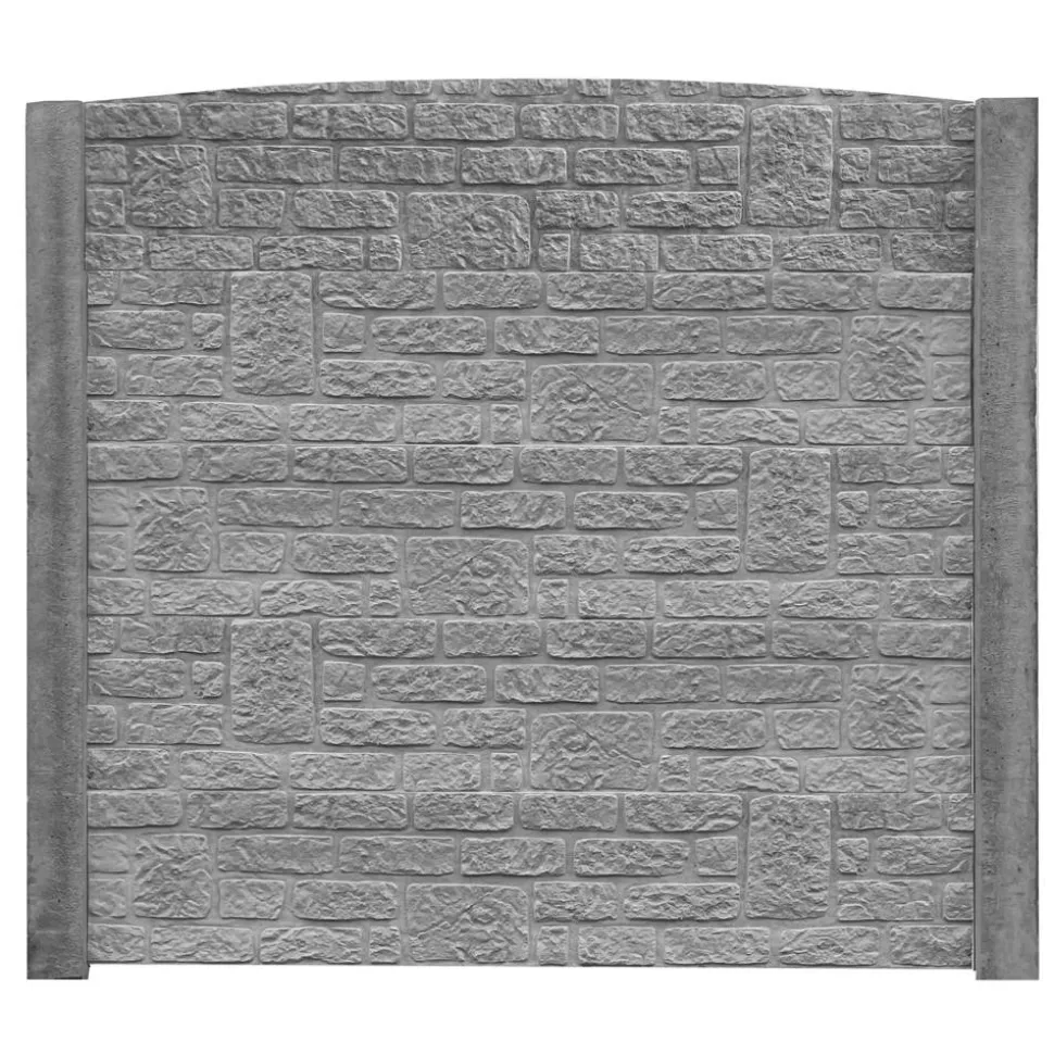 Betonzaunbogenplatte 'Standard Romania' 200 x 45 x 3,5 cm grau