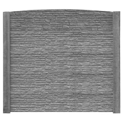 Betonzaunbogenplatte 'Standard Montana' Beton/Stahl grau 200 x 45 x 3,5 cm