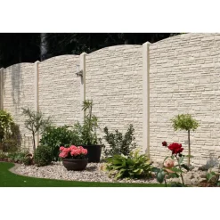 Betonzaunbogenplatte 'Standard Montana' Beton/Stahl grau 200 x 45 x 3,5 cm