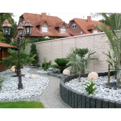 Betonzaunplatte 'Mediterran Nostalgie' Beton/Stahl grau 144 x 30 x 4 cm