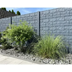 Betonzaunplatte 'Standard Casa Borsika' 200 x 38,5 x 3,5 cm grau