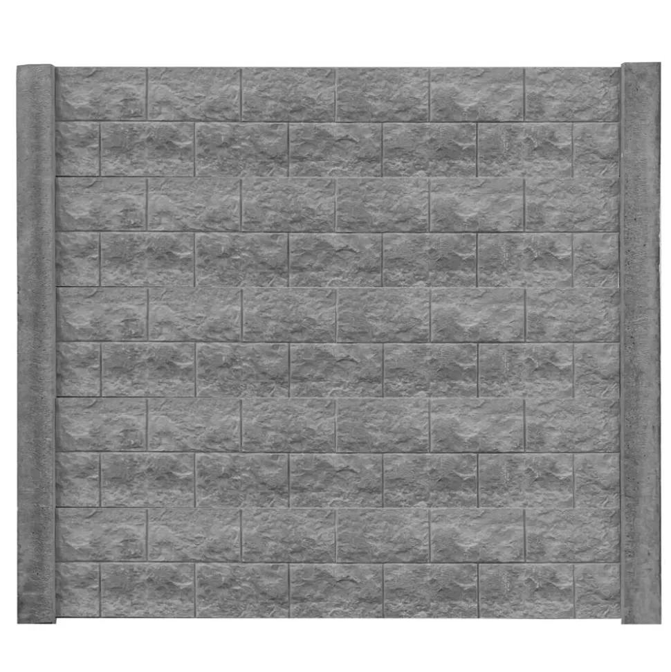 Betonzaunplatte 'Standard Casa Borsika' 200 x 38,5 x 3,5 cm grau