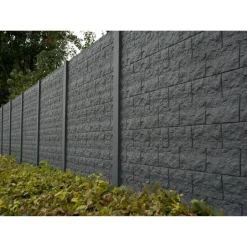 Betonzaunplatte 'Standard Casa Borsika' 200 x 38,5 x 3,5 cm grau