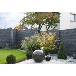 Betonzaunplatte 'Standard Casa Borsika' 200 x 38,5 x 3,5 cm grau