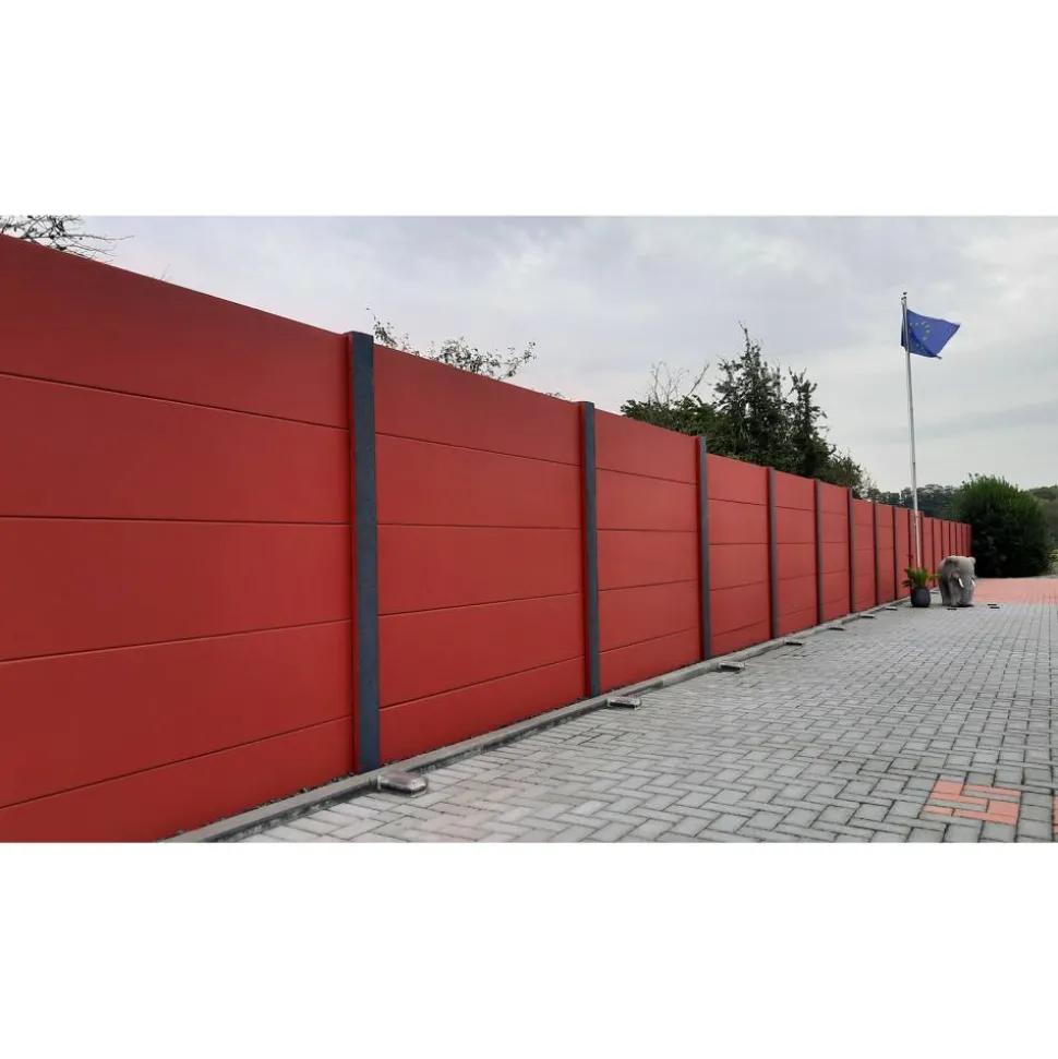Betonzaunplatte 'Standard Stein' glatt 200 x 38,5 x 3,5 cm grau