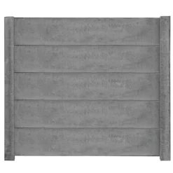 Betonzaunplatte 'Standard Stein' glatt 200 x 38,5 x 3,5 cm grau