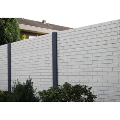 Betonzaunplatte 'Standard Stein Glatt' 200 x 38,5 x 3,5 cm grau