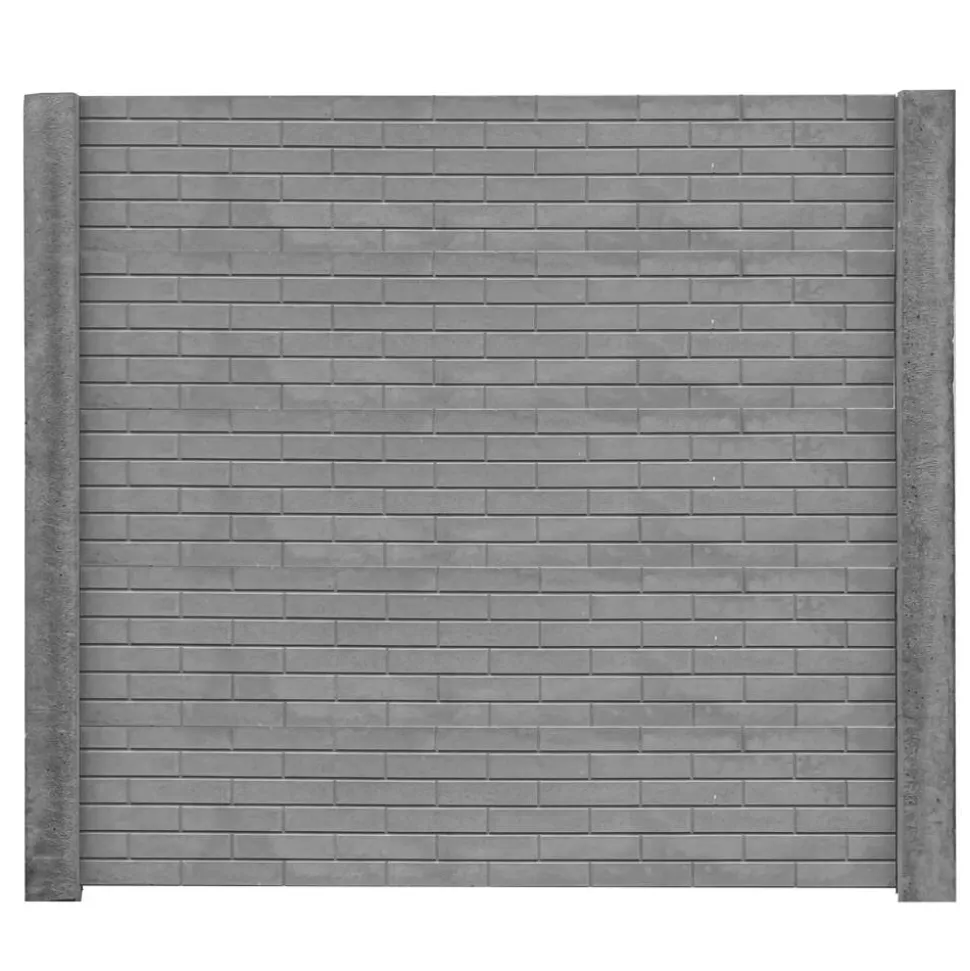 Betonzaunplatte 'Standard Stein Glatt' 200 x 38,5 x 3,5 cm grau
