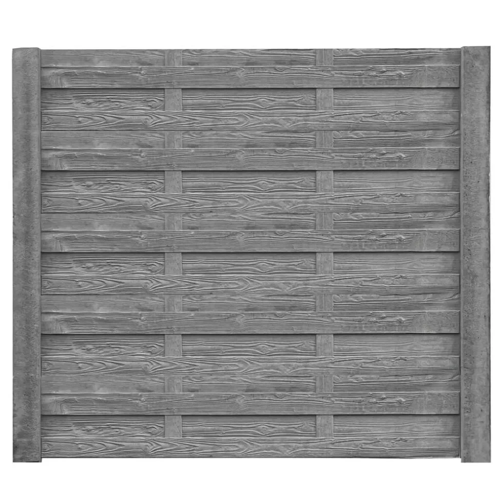 Betonzaunplatte 'Standard Elegant' 200 x 38,5 x 3,5 cm grau