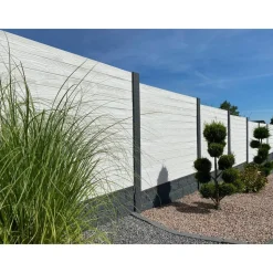 Betonzaunplatte 'Standard Prestige' 200 x 38,5 x 3,5 cm grau