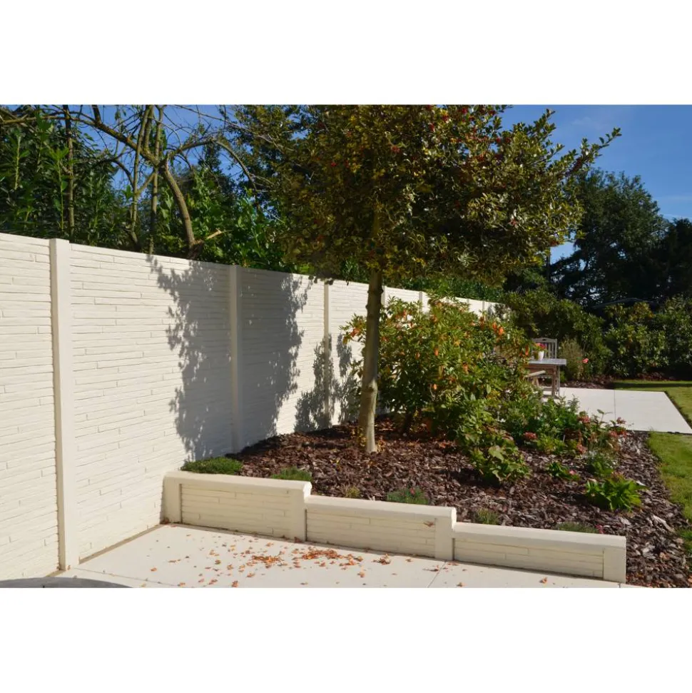 Betonzaunplatte 'Standard Toscana' 200 x 38,5 x 3,5 cm grau