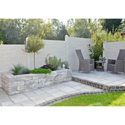 Betonzaunplatte 'Standard Montana' Beton/Stahl grau 200 x 38,5 x 3,5 cm