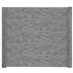 Betonzaunplatte 'Standard Flagstone' 200 x 38,5 x 3,5 cm grau