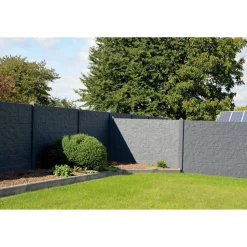 Betonzaunplatte 'Standard Flagstone' 200 x 38,5 x 3,5 cm grau