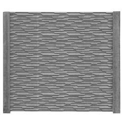 Betonzaunplatte 'Standard Murano' 200 x 38,5 x 3,5 cm grau