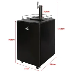 Bierkühler mit Zapfanlage schwarz 57,5 x 88 x 70 cm