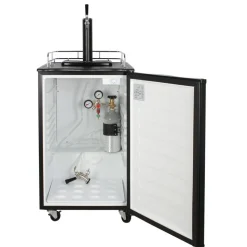 Bierkühler mit Zapfanlage schwarz 57,5 x 88 x 70 cm