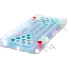 Bierpong Luftmatratze 'Aqua Glow' blau mit LED-Funktion 160 x 84 x 19 cm