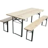 Bierzeltgarnitur klappbar Metall/Nadelholz 70 x 220 cm 3-teilig