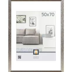 Bilderrahmen 'Braga' Holz silber 50 x 70 cm