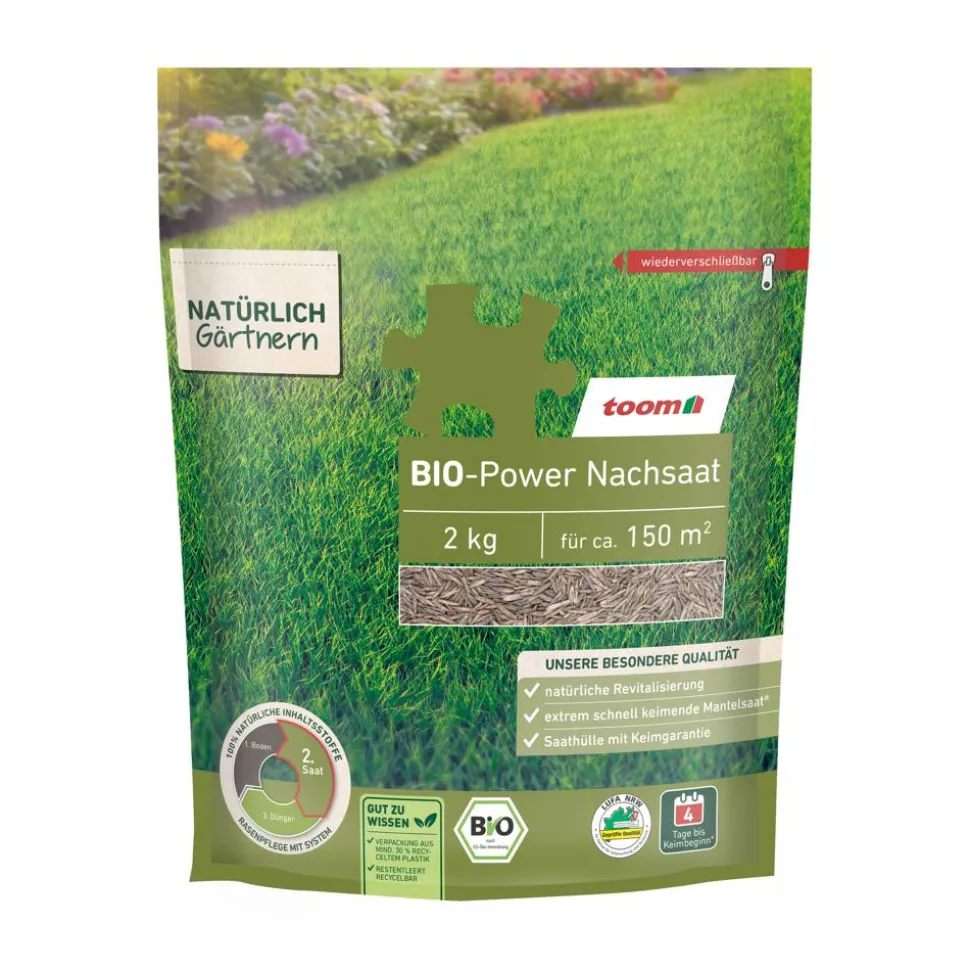 Bio-Rasen-Nachsaat 'Power' 2 kg für ca. 150 m²