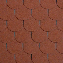 Bitumen-Biberschindeln rot 33,3 x 100 cm