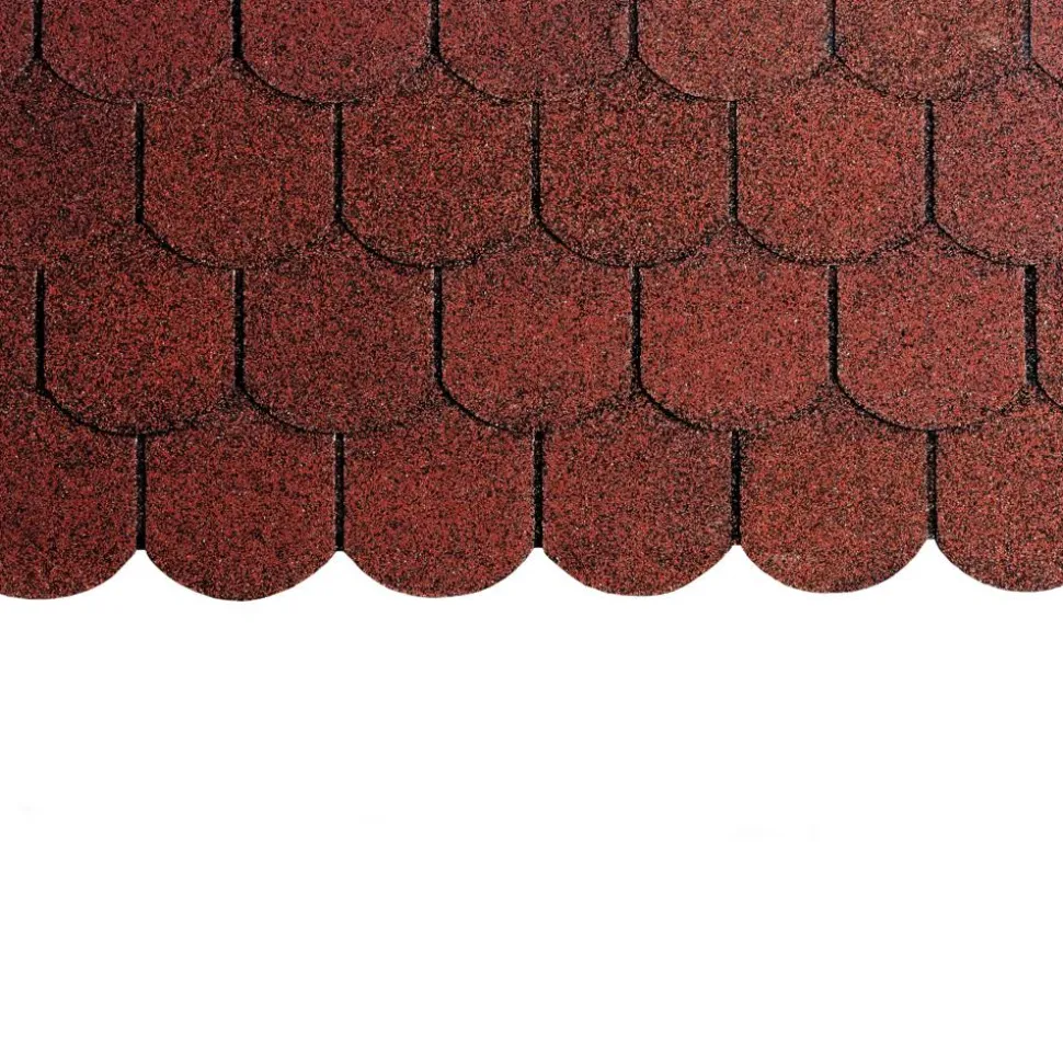 Bitumen-Biberschindeln ziegelrot 33,6 x 100 cm