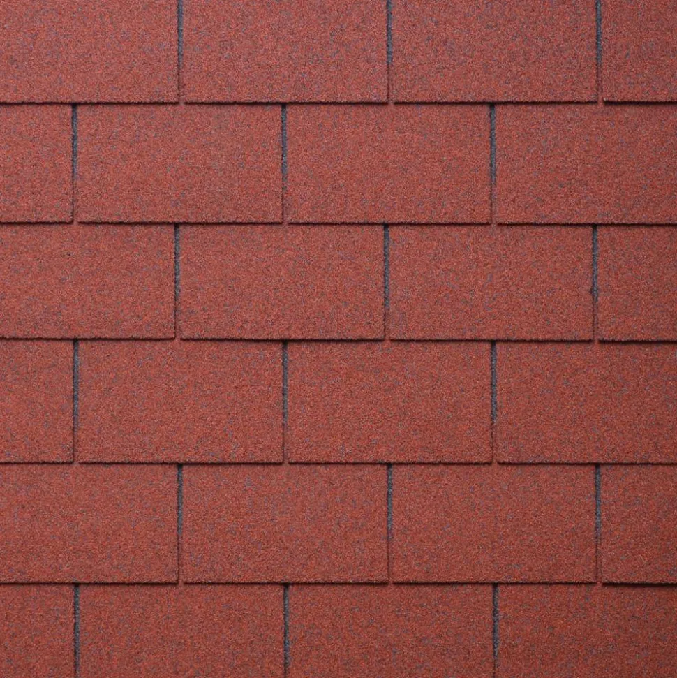 Bitumen-Rechteckschindeln rot 33,3 x 100 cm