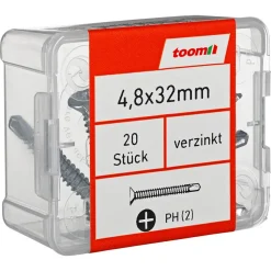 Blechbohrschraube PH2 Kreuzschlitz Stahl 4,8 x 32 mm 20 Stück