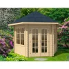 Blockbohlen-Pavillons 'Madeira' naturfarben 350 x 303 cm