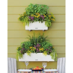 Blumenkasten 'BALCONERA Cottage 80' Kunststoff weiß 79 x 19 x 19 cm