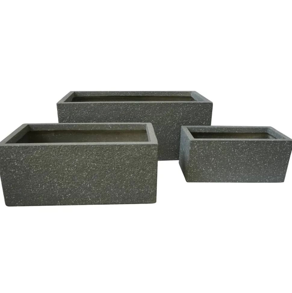 Blumenkasten 'Bosavi' Fibreclay grau 56 x 27 x 25 cm