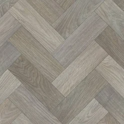 Bodenbelag CV 'Flash' Fischgrätparkettoptik grau Meterware Breite 2 m