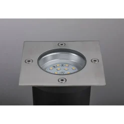 Bodeneinbauleuchte 'Plug & Shine Floor' 10 x 10 cm silbern