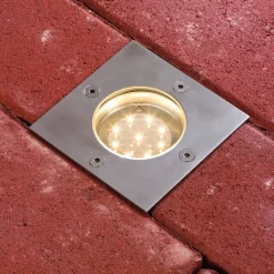 Bodeneinbauleuchte 'Plug & Shine Floor' 10 x 10 cm silbern