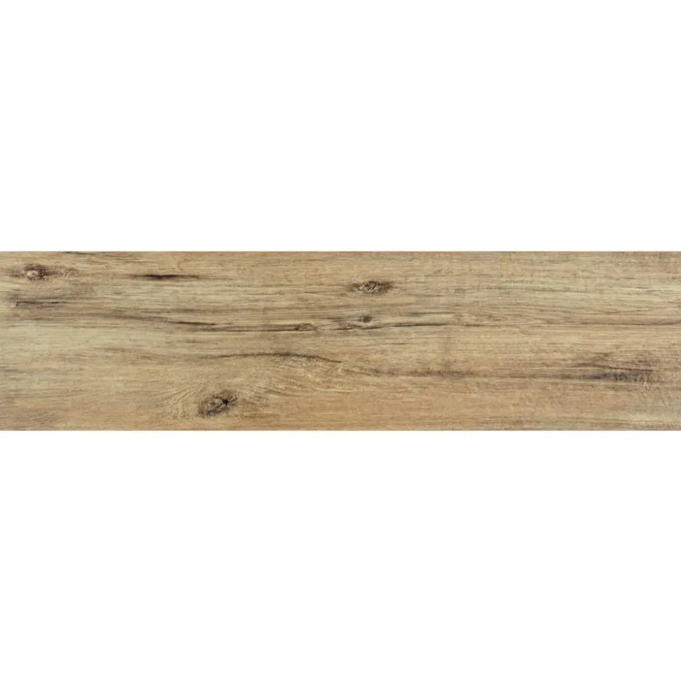 Bodenfliese 'Barbados' Feinsteinzeug braun matt 30 x 120 cm