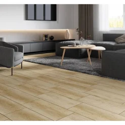 Bodenfliese 'Starwood' Feinsteinzeug hellbraun 29,8 x 59,8 cm