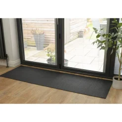 Bodenmatte Uni black 0,65 x 2 m