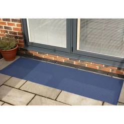 Bodenmatte Uni blau 0,65 x 2 m