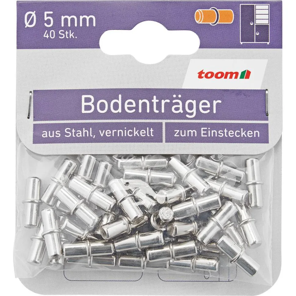 Bodenträger silbern Ø 5 mm 40 Stück