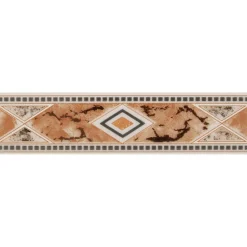 Bordürenfliese Malta Raute beige 6 x 25cm