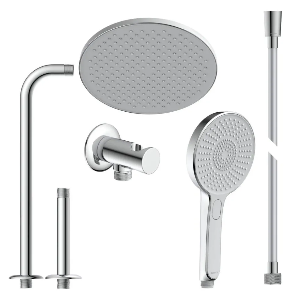 Brause-Komplett-Set 'Karibik' chromfarben/hellgrau, 3 Strahlarten